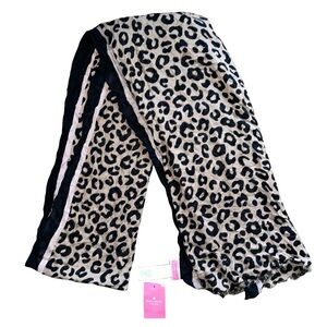 Kate Spade New York Animal Print Leopard Scarf Oblong New w/ Tag 30in x 80in